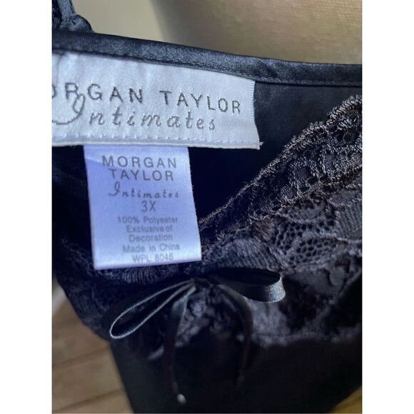 NWT Vintage Y2K Morgan Taylor Intimates Slip Chemise Lingerie Black 3X - Picture 8 of 13